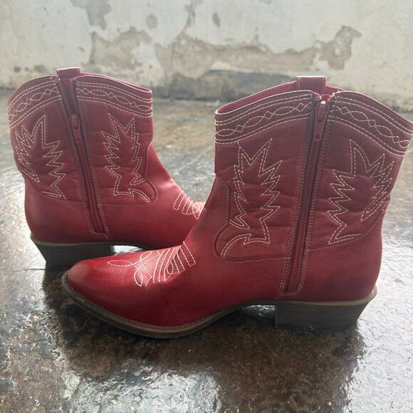 Pistol Cowboy Boot Red Coconuts Matisse Western Ankle Booties Womens 9.5 Cowgirl - Picture 5 of 8